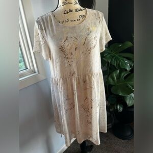 Gilli short tunic dress flowy summer abstract print fully lined‎ boho chic